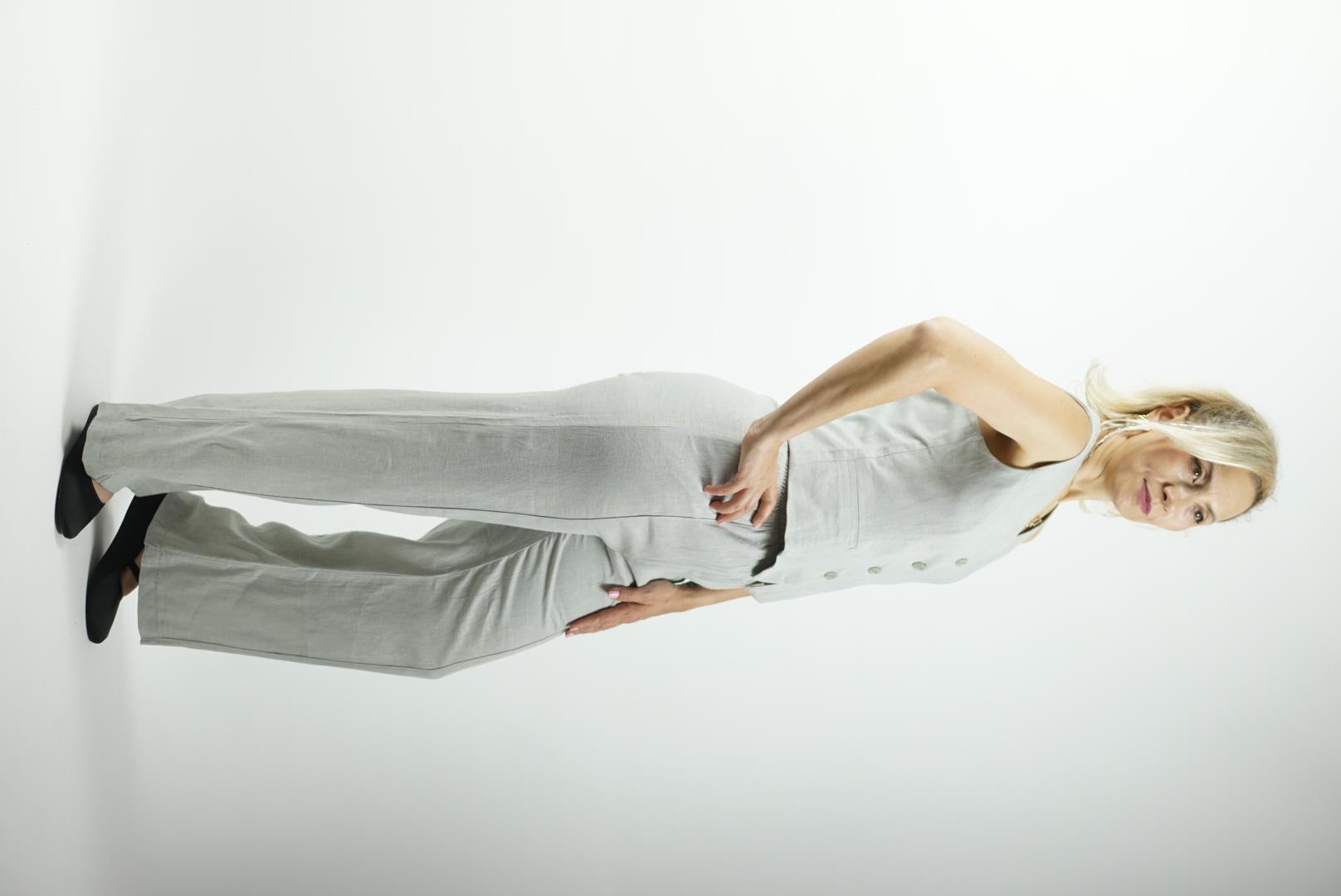 Pantolon yelek keten takım