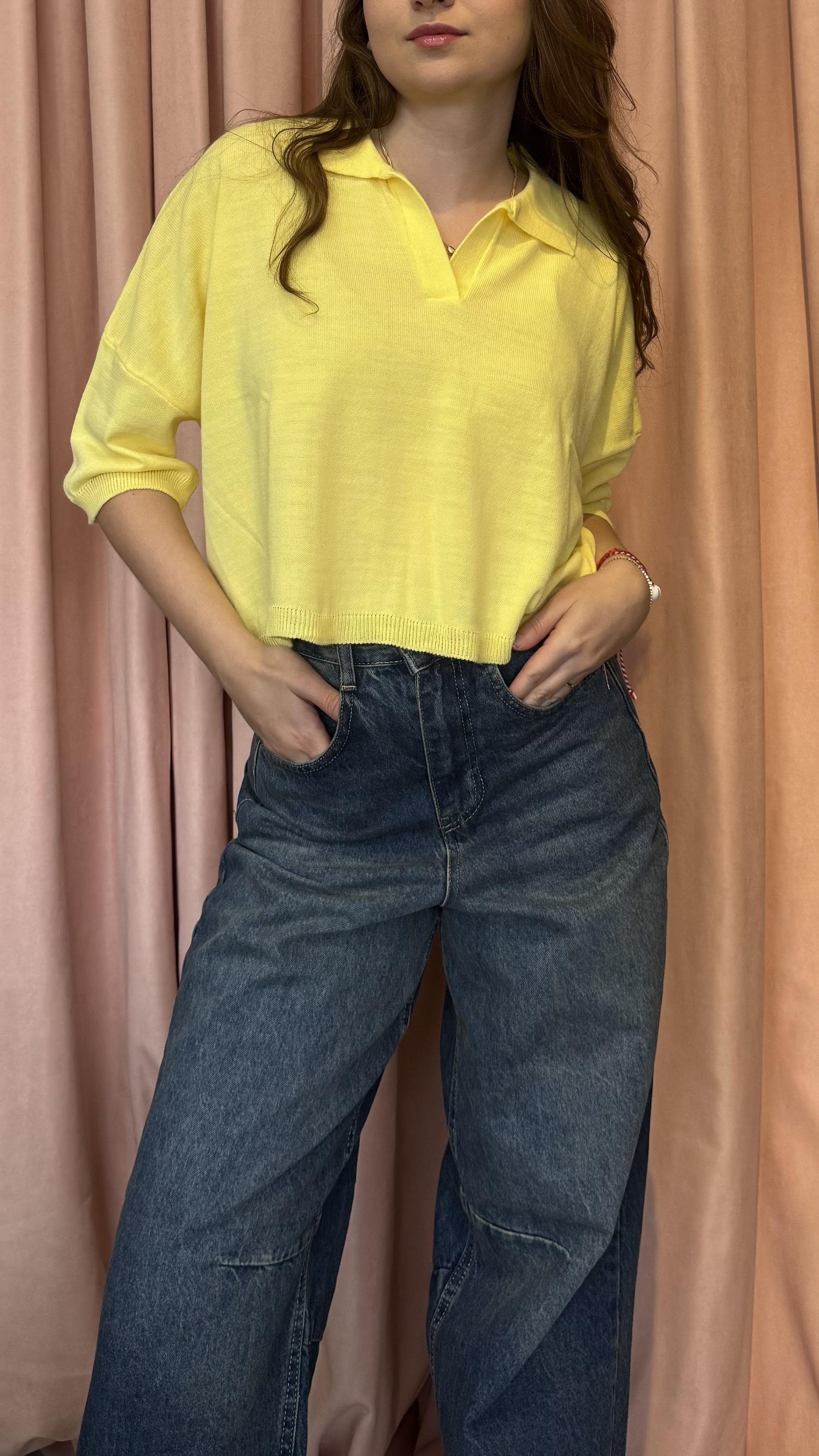 POLO  YAKA CROP BLUZ