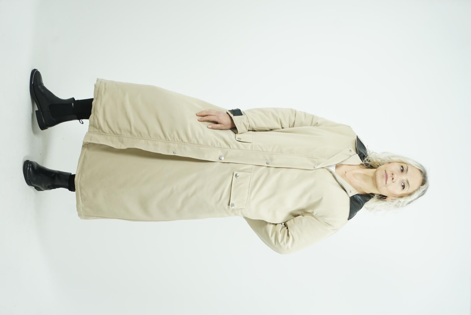 su geçirmez içi ful kapitone maxi boy mont