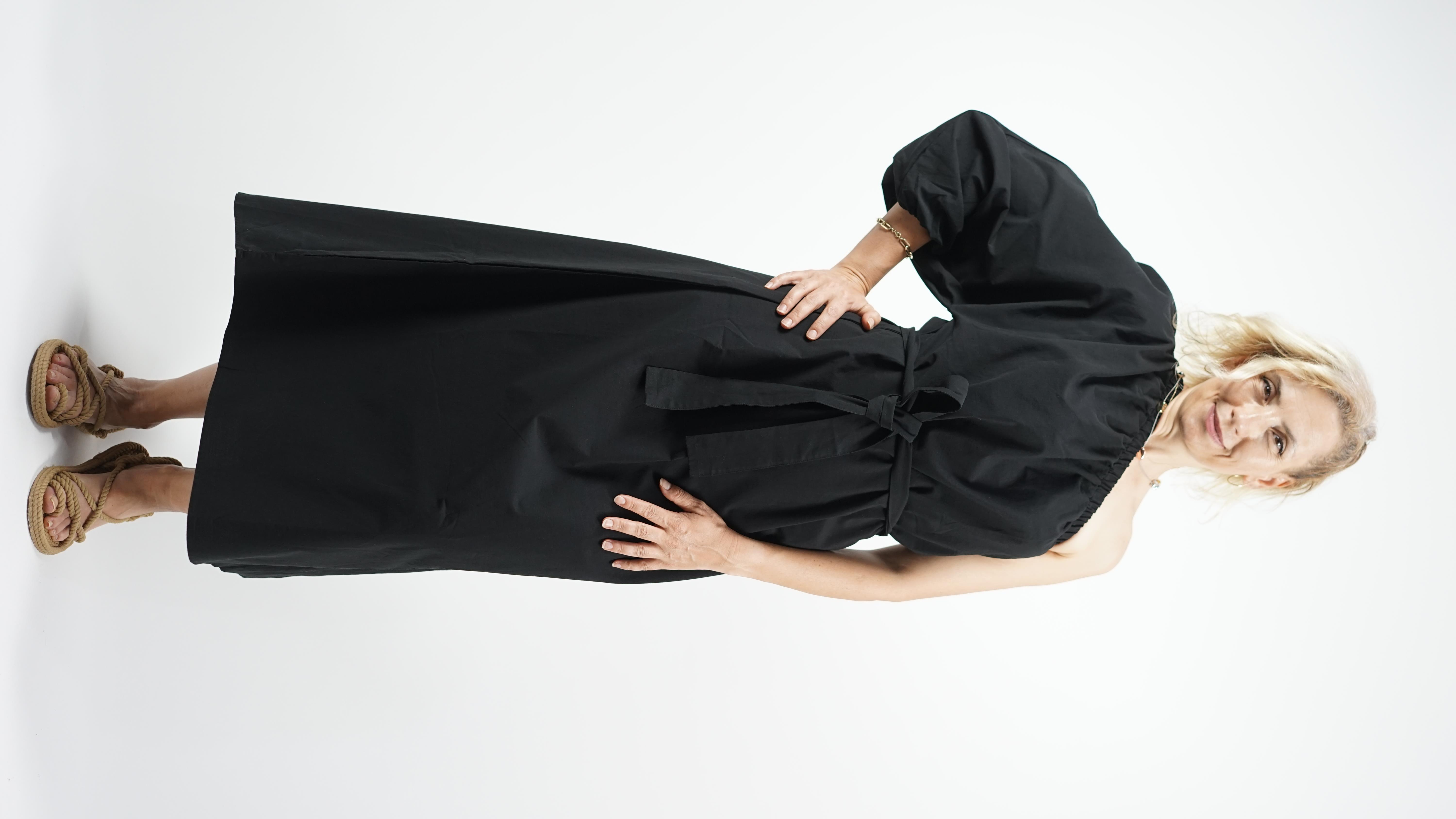 Tek Omuz Poplin Siyah Elise