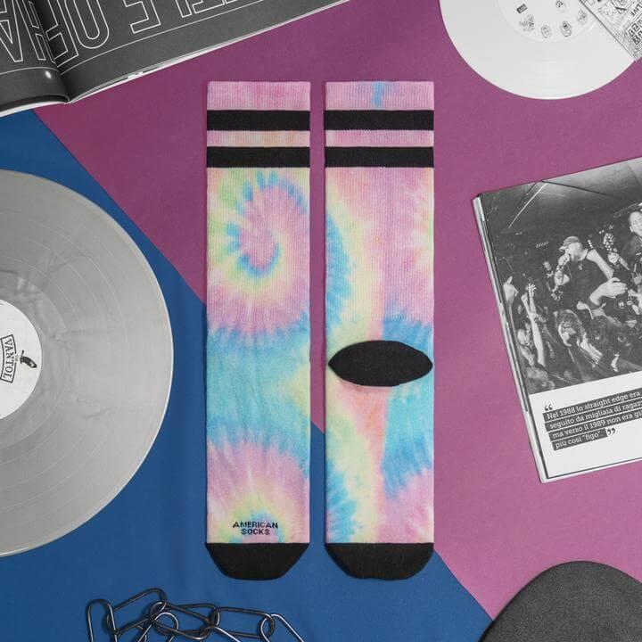 American Socks Tie Dye Mid High Socks