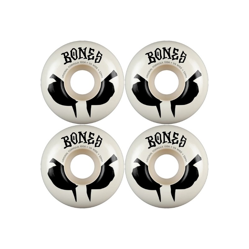 Bones 100s Og Formula Skateboards White 51MM V4 100A Wheels
