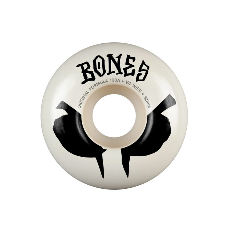 Bones 100s Og Formula Skateboards White 52MM V4 100A Wheels