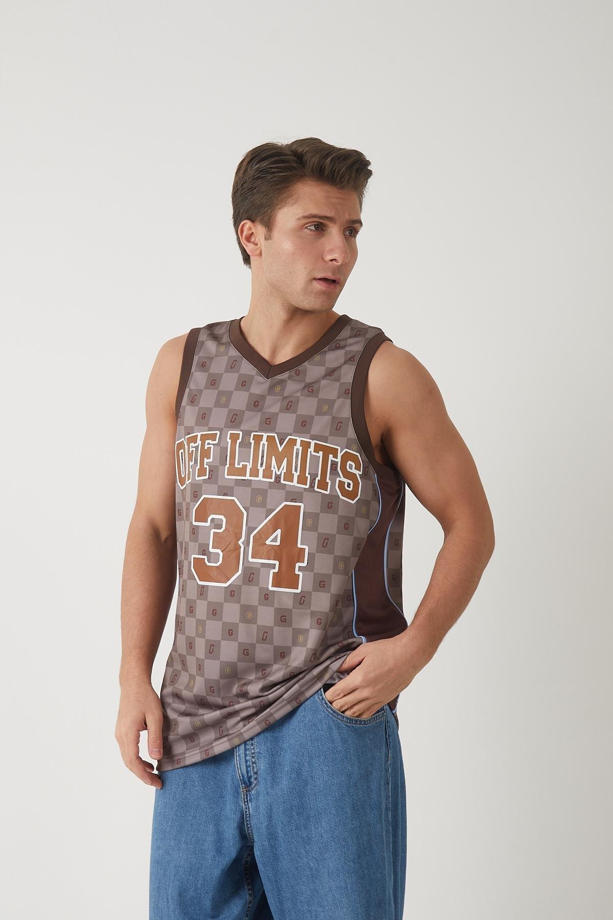 Ghetto Off Limits Checkered Athlete Beige Jersey