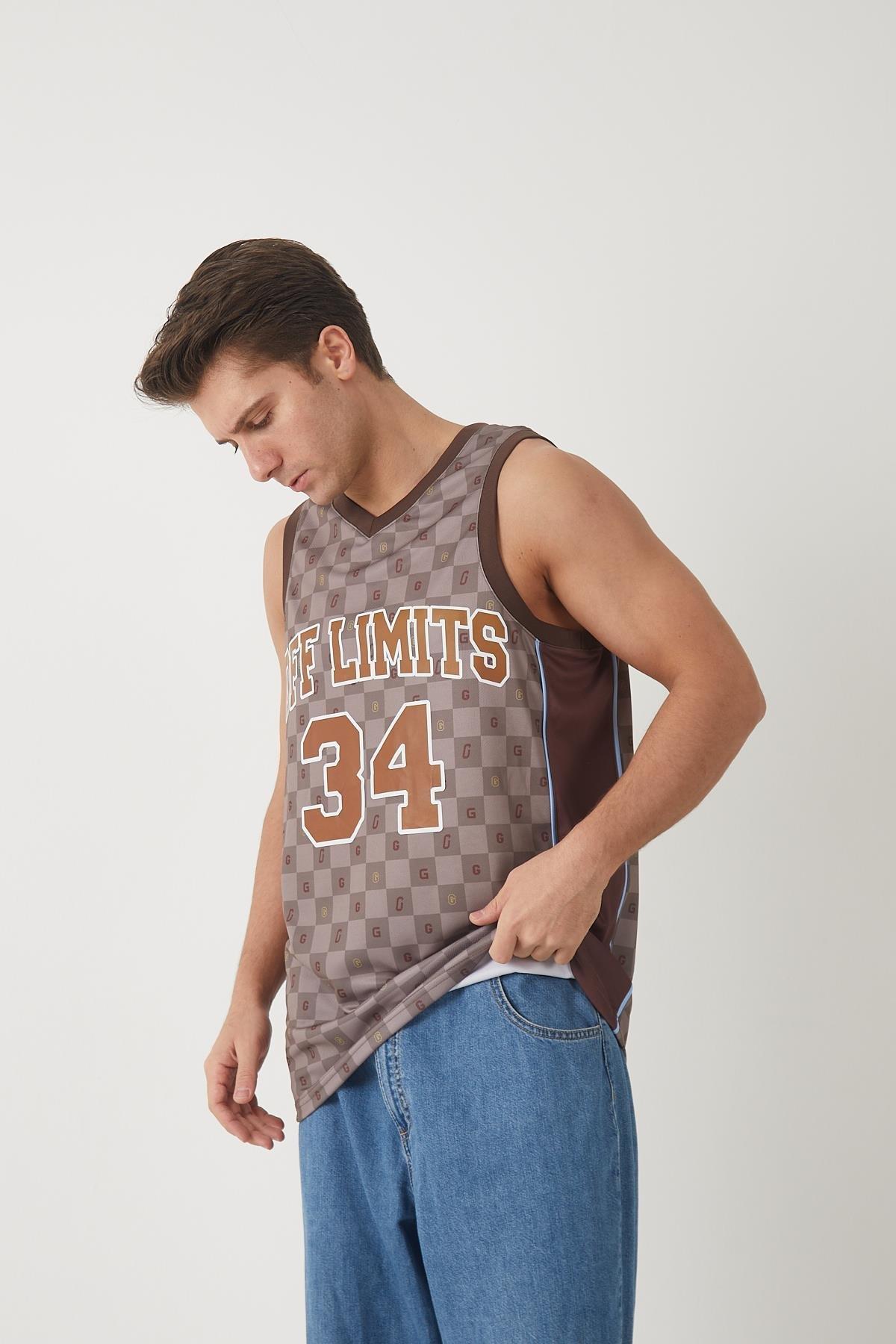 Ghetto Off Limits Checkered Athlete Beige Jersey