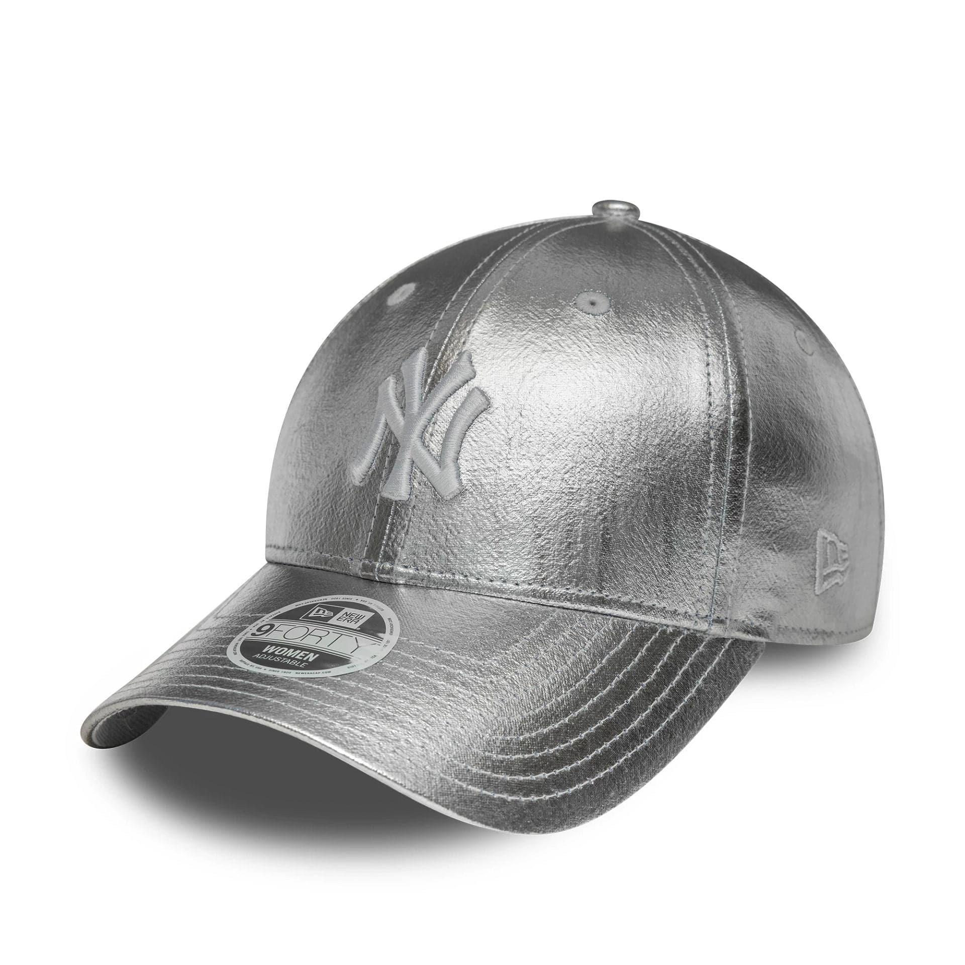 New Era Yankees Womens MLB Metallic Silver 9FORTY Ayarlanabilir Şapka
