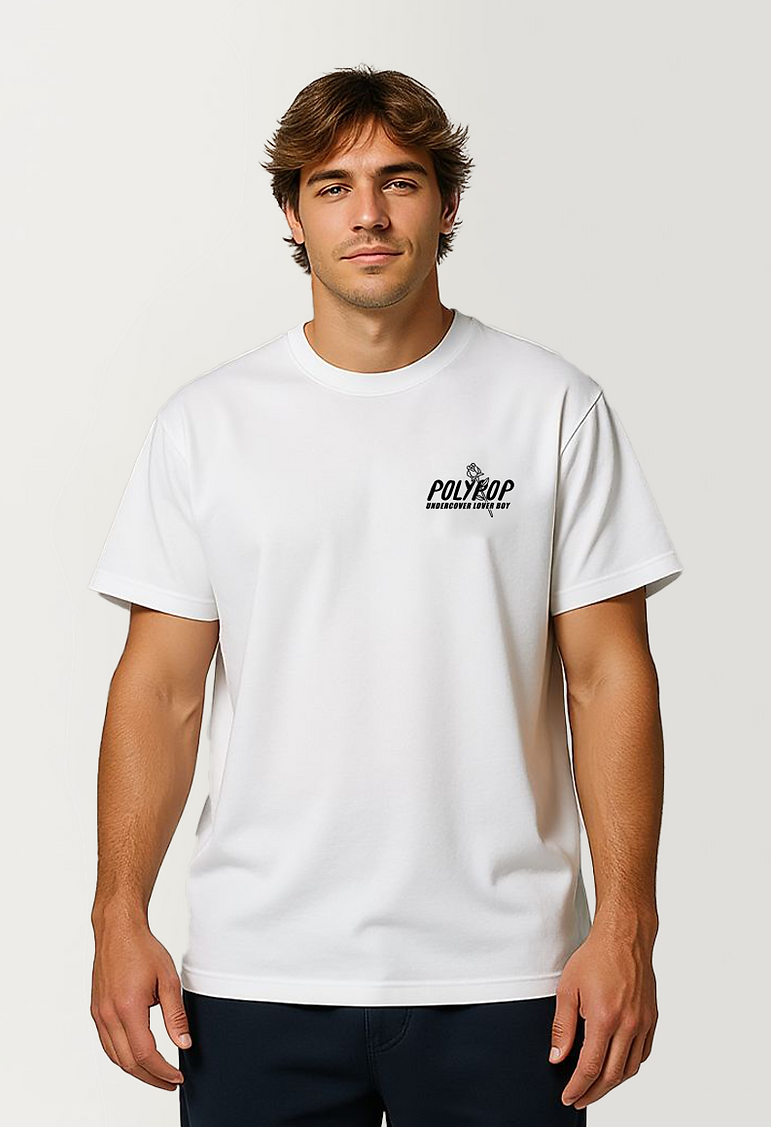 Polypop Undercover Lover Boy Boxy Fit White T-Shirt