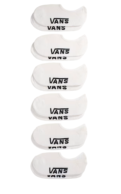 Vans Classic No Show White Çorap 6 Çift 
