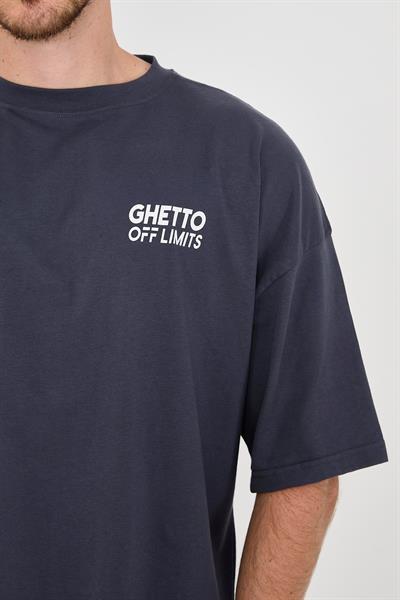 Ghetto Off Limits Back Printed Smoked Oversize T-shirt