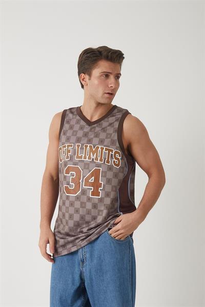 Ghetto Off Limits Checkered Athlete Beige Jersey