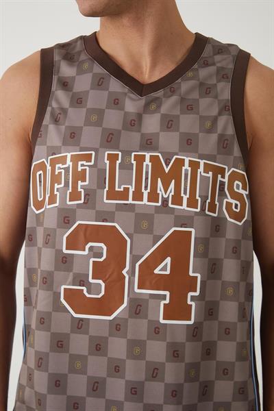 Ghetto Off Limits Checkered Athlete Beige Jersey