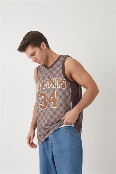 Ghetto Off Limits Checkered Athlete Beige Jersey