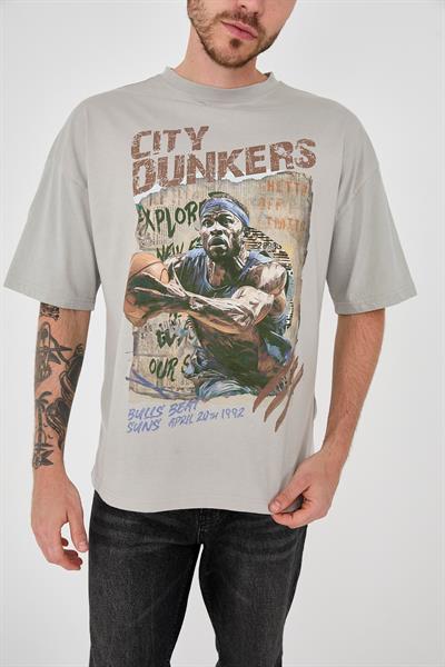 Ghetto Off Limits City Dunkers Grey Oversize T-shirt