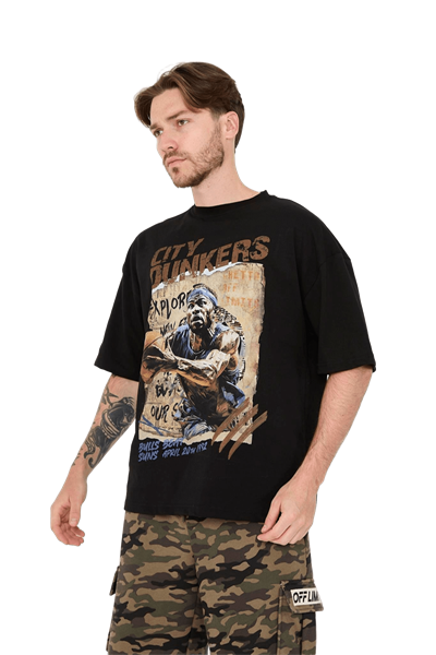 Ghetto Off Limits City Dunkers Black Oversize T-shirt