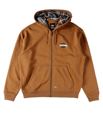 DICKIES X THRASHER THROUGH ZIP-SWEATSHIRT AVEC SWEATSHIRT (BROWN DUCK)