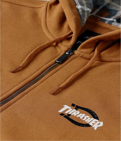 DICKIES X THRASHER THROUGH ZIP-SWEATSHIRT AVEC SWEATSHIRT (BROWN DUCK)