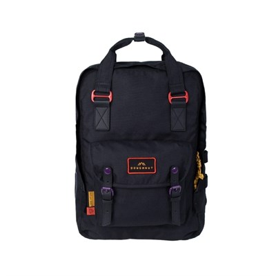 Doughnut Macaroon Large Happy Camper Series Backpack Black 