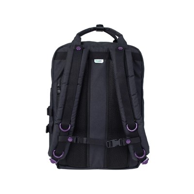 Doughnut Macaroon Large Happy Camper Series Backpack Black 