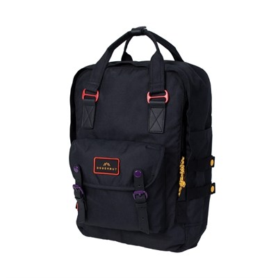 Doughnut Macaroon Large Happy Camper Series Backpack Black 
