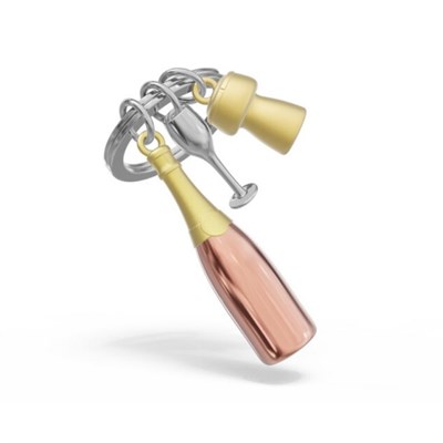 Metalmorphose Champagne Glass Keyring