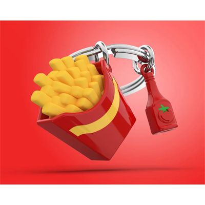Metalmorphose French Fries And Ketchup Anahtarlık