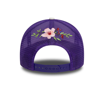 New Era Lila LA Lakers NBA Flower 9FORTY A-Frame Trucker Şapka
