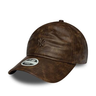 New Era New York Yankees Womens MLB Worn PU Dark Brown 9TWENTY Ayarlanabilir Şapka