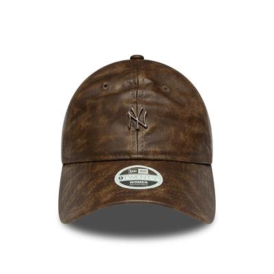 New Era New York Yankees Womens MLB Worn PU Dark Brown 9TWENTY Ayarlanabilir Şapka