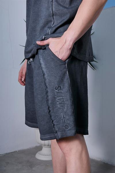 Ghetto Off Limits  Oil Washed Reversible Anthracite Shorts