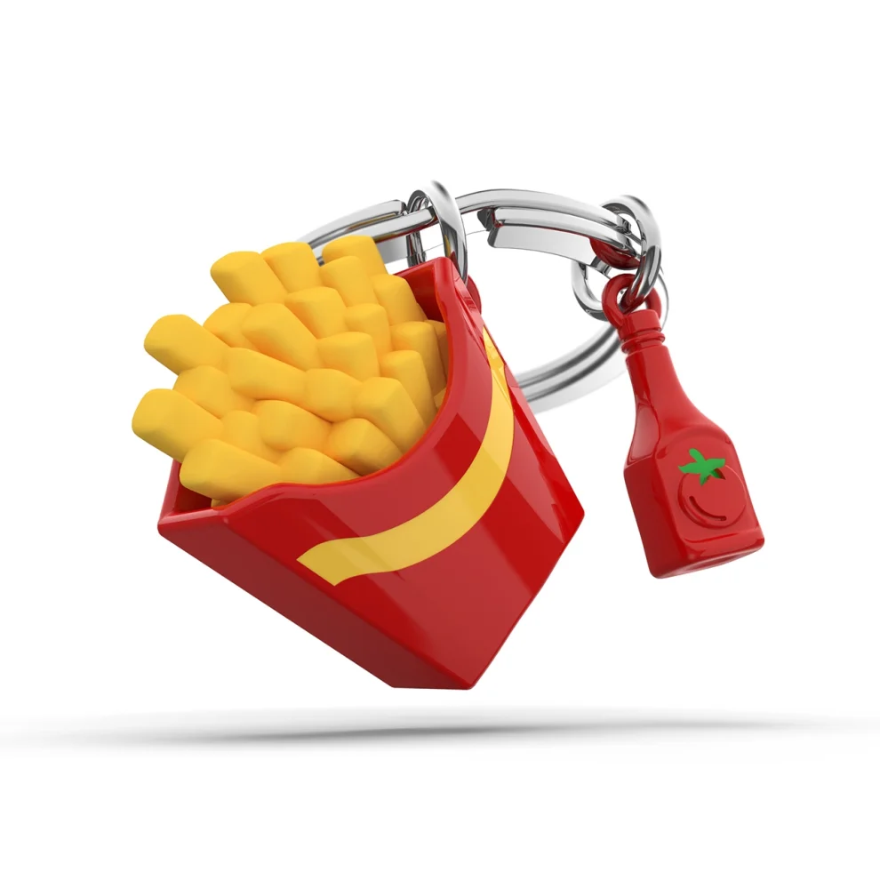 Metalmorphose French Fries And Ketchup Anahtarlık