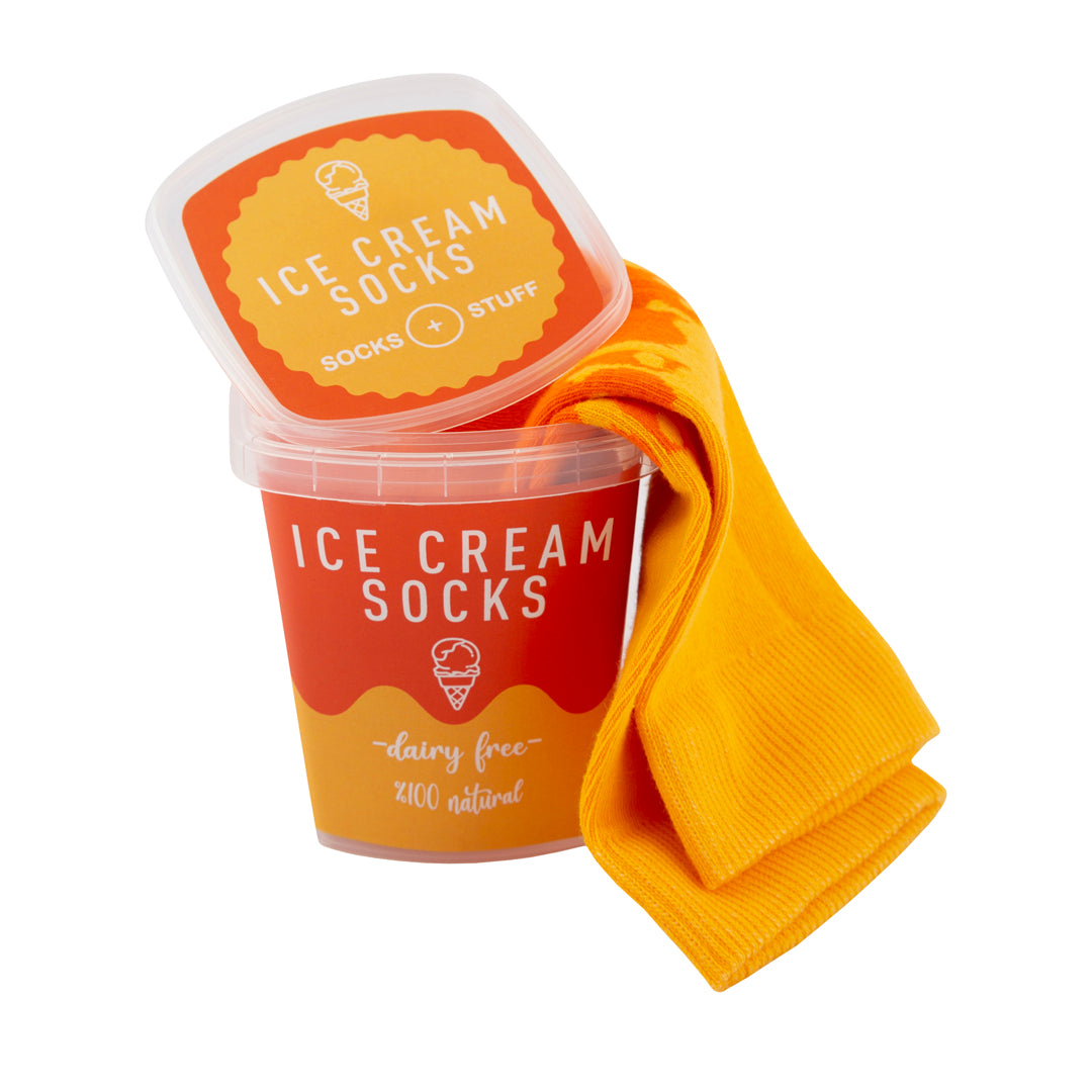 Socks+Stuff Ice Cream Socks Orange-Yellow
