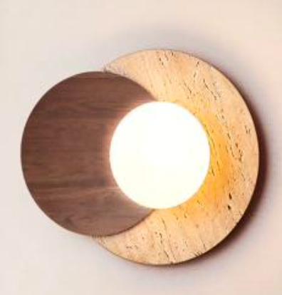 SA-24013 Yellow Travertine + Walnut + Glass