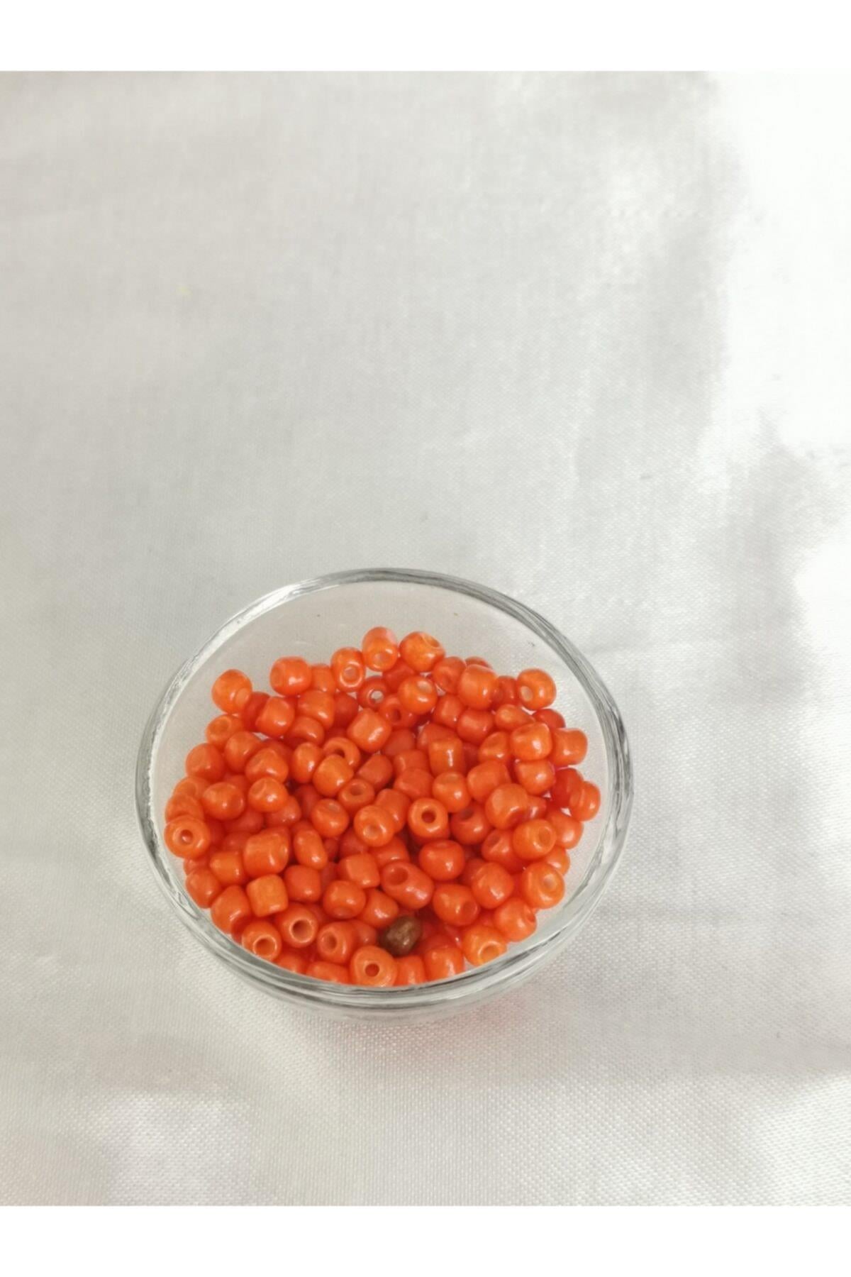 4 Mm Turuncu Renk Iri Kum Boncuk,takı Yapım Boncuğu