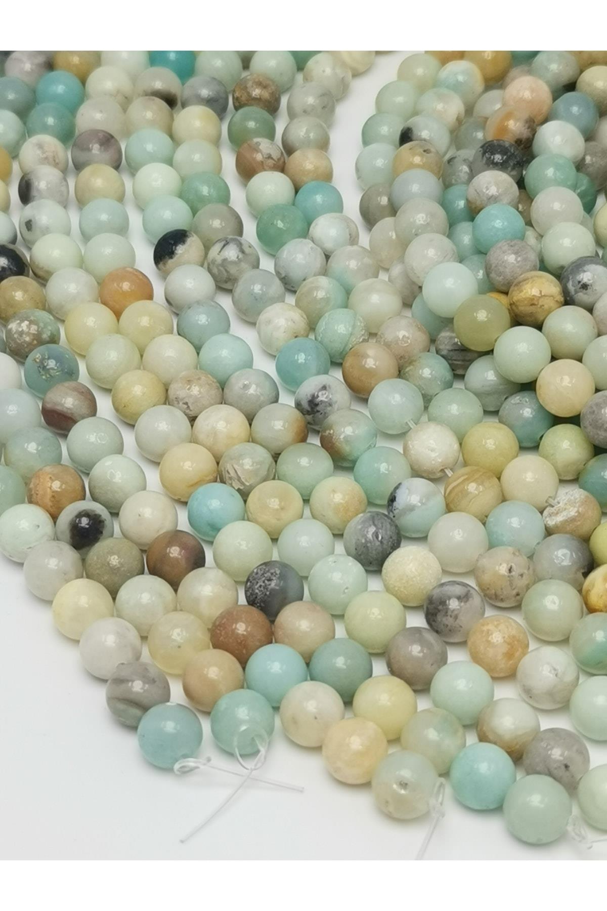 8mm Amazonit Doğal Taş Dizisi 8mm Doğaltaş