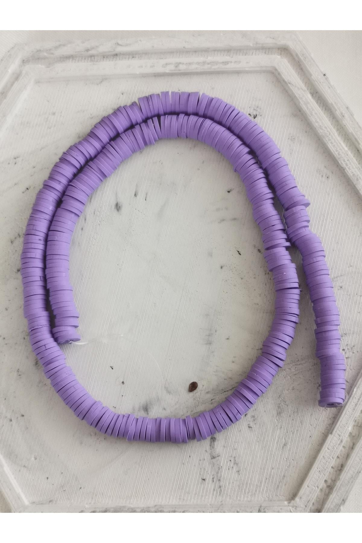 Fimo Boncuk Dizisi,40cm Hamur Boncuk Fimo Dizi 4mm Karışık Renk Polimer Kil