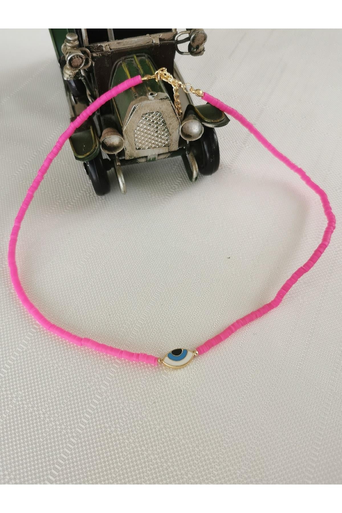 Fimo Boncuklu Nazar Gözlü Kolye