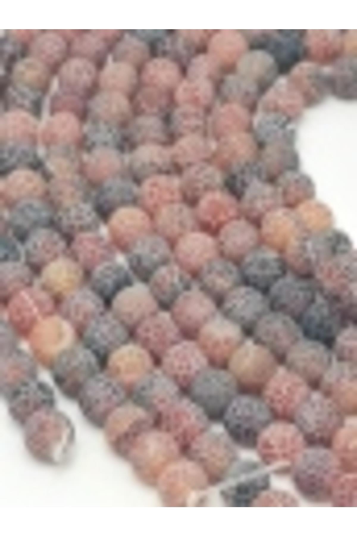 KIRMIZI SİYAH FROST DOĞAL TAŞ DİZİSİ 8MM DOĞALTAŞ 10 DİZİ