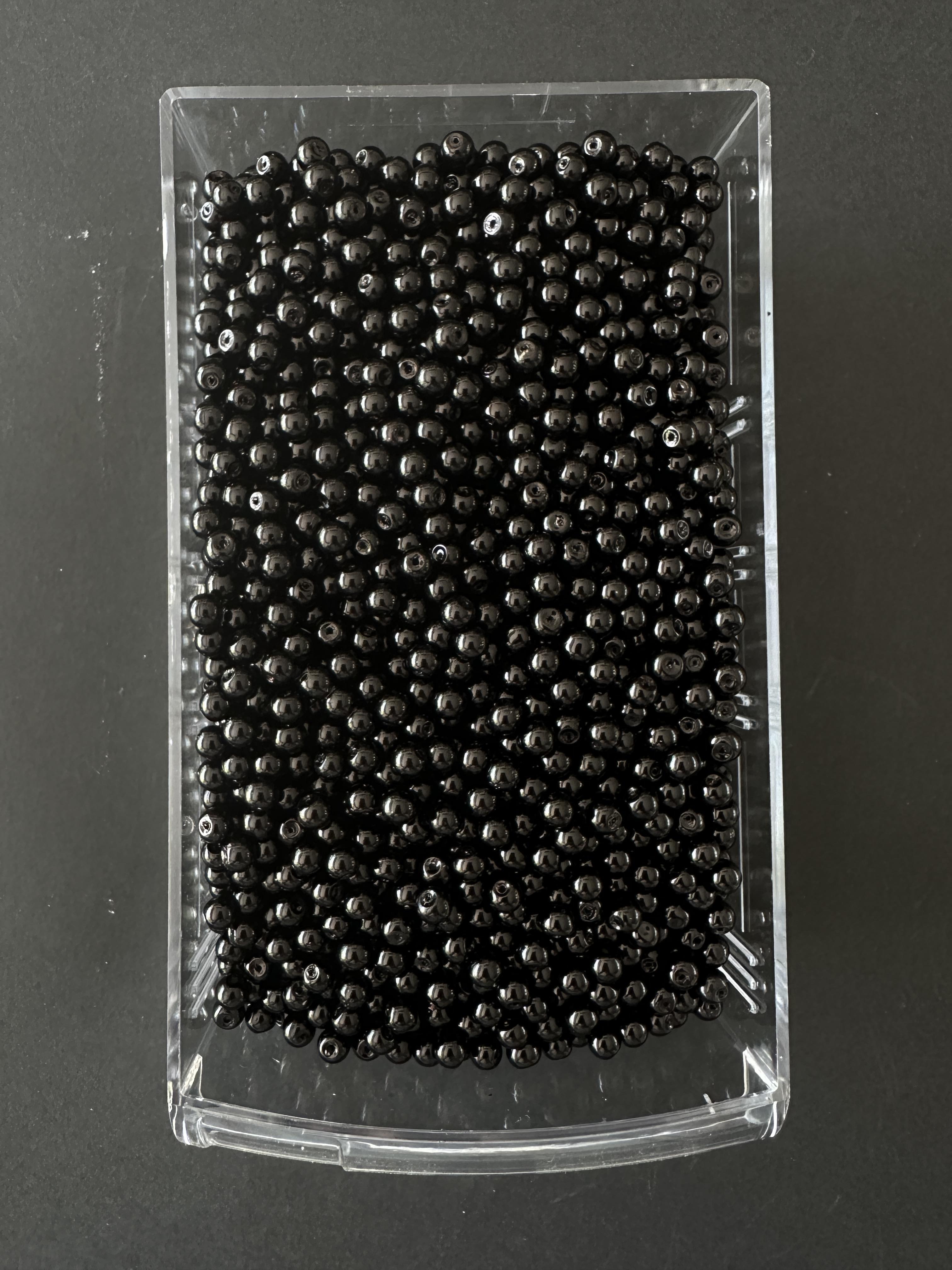 Siyah renk Cam inci boncuk 6 mm (50 gram)