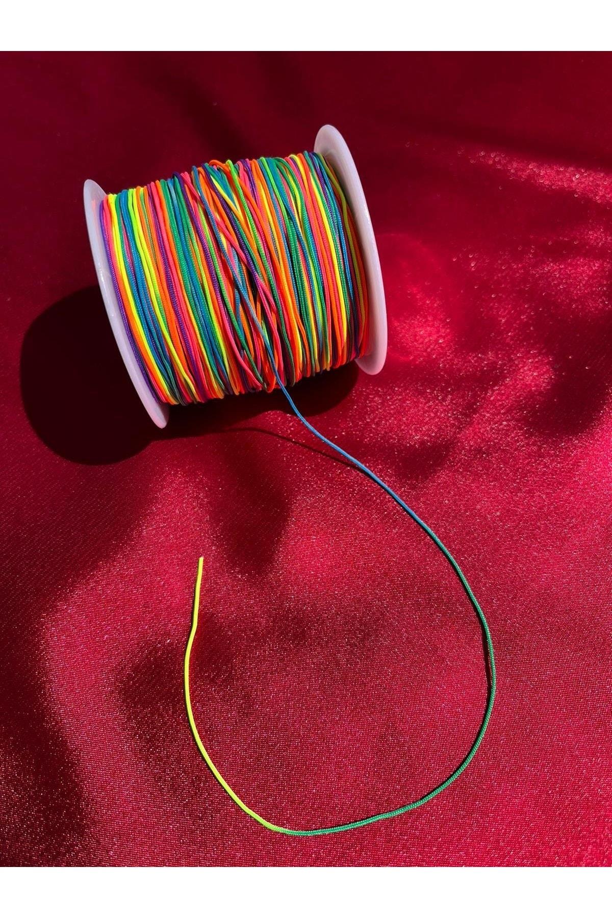 10 Metre Gökkuşağı Renk Paraşüt Ipi, Takı Ipi (0,80 Mm)