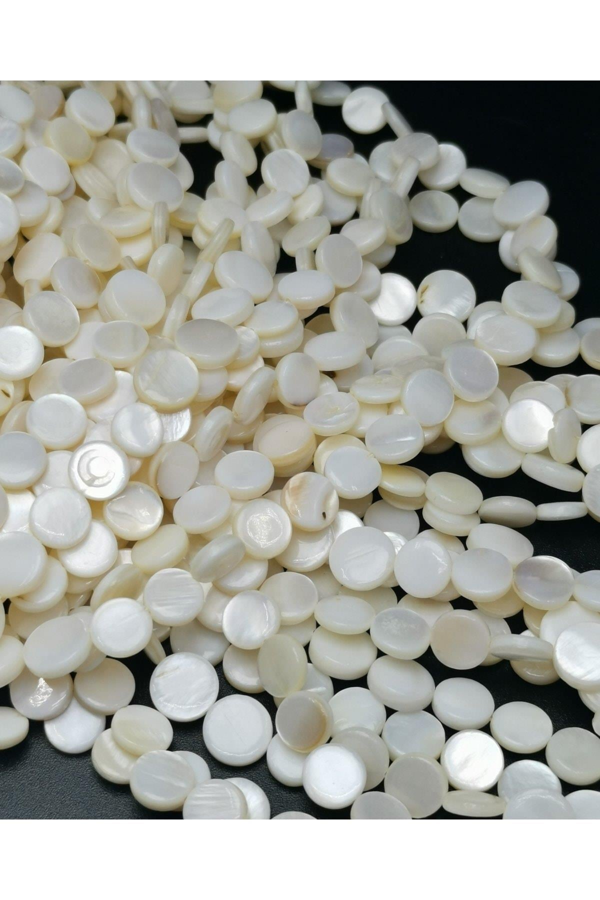 10 Mm Yassı Yuvarlak Doğaltaş Sedef