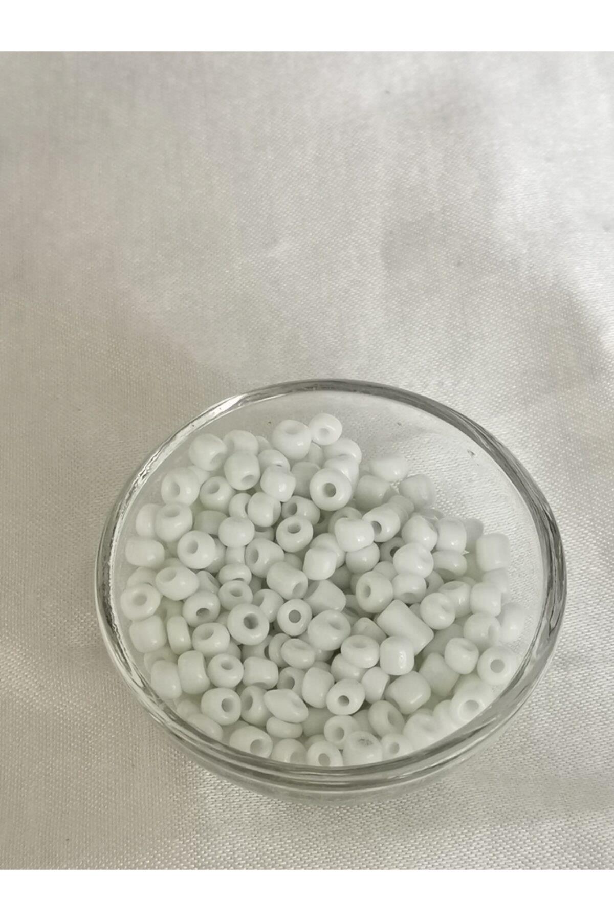 4 Mm Beyaz Renk Iri Kum Boncuk,takı Yapım Boncuğu