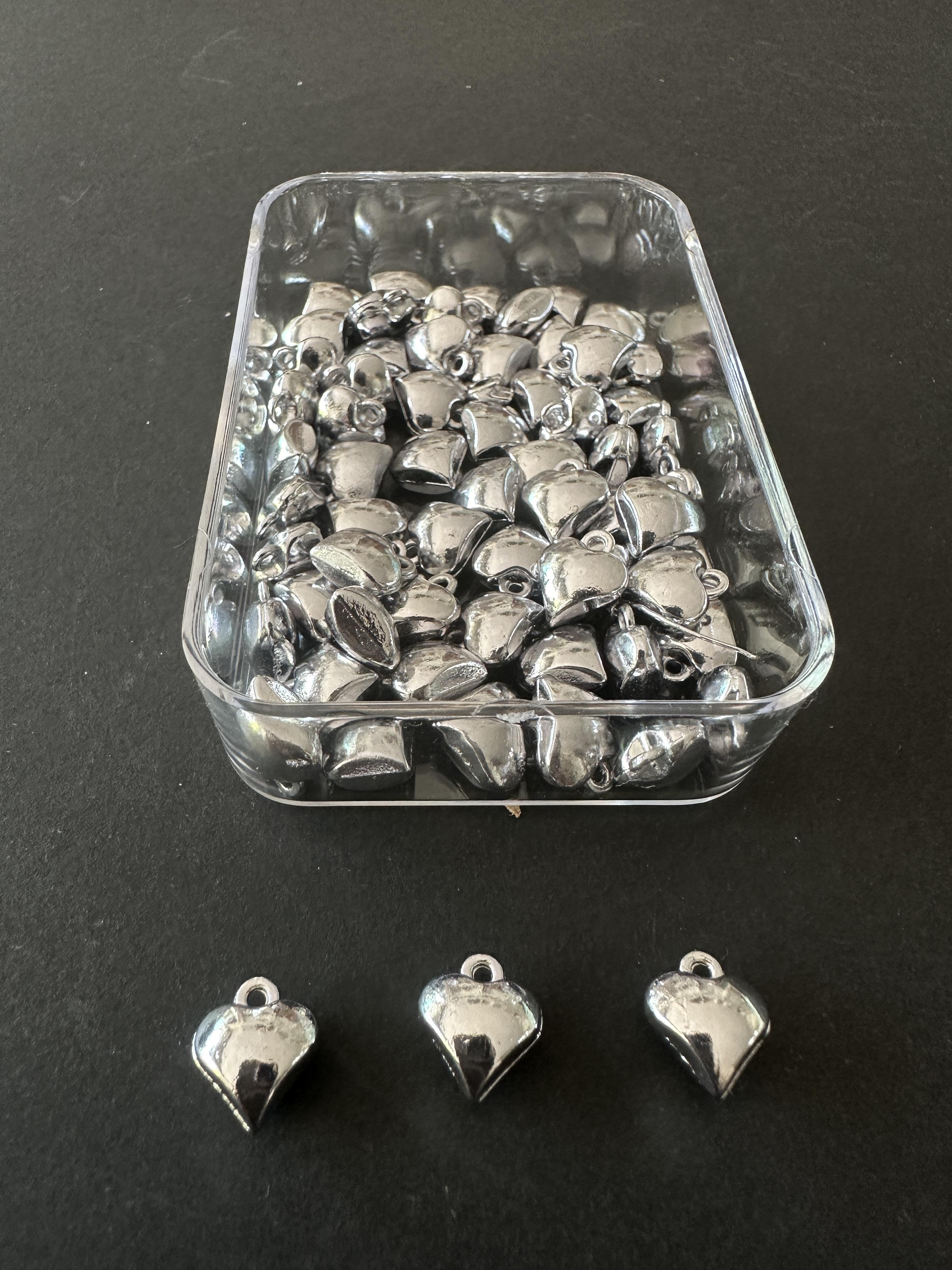 Kalp Desenli Gümüş Renk Takı Yapım Ara Aparat 10 Gr,takı Yapım ,malzeme