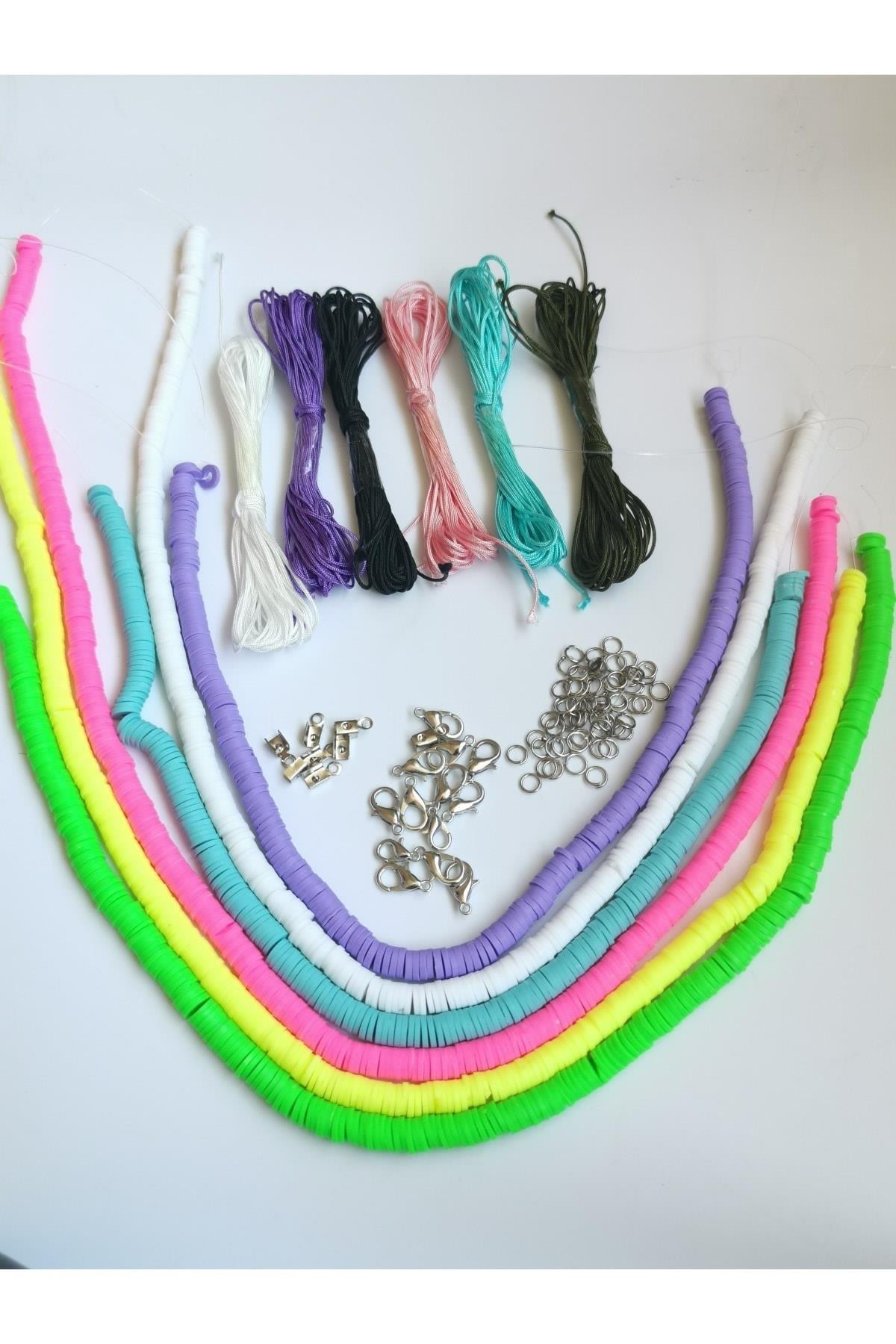 6 Renk Fimo Boncuk 6 Mm, 6 Renk Ip Set Takı Yapım Hobi Set