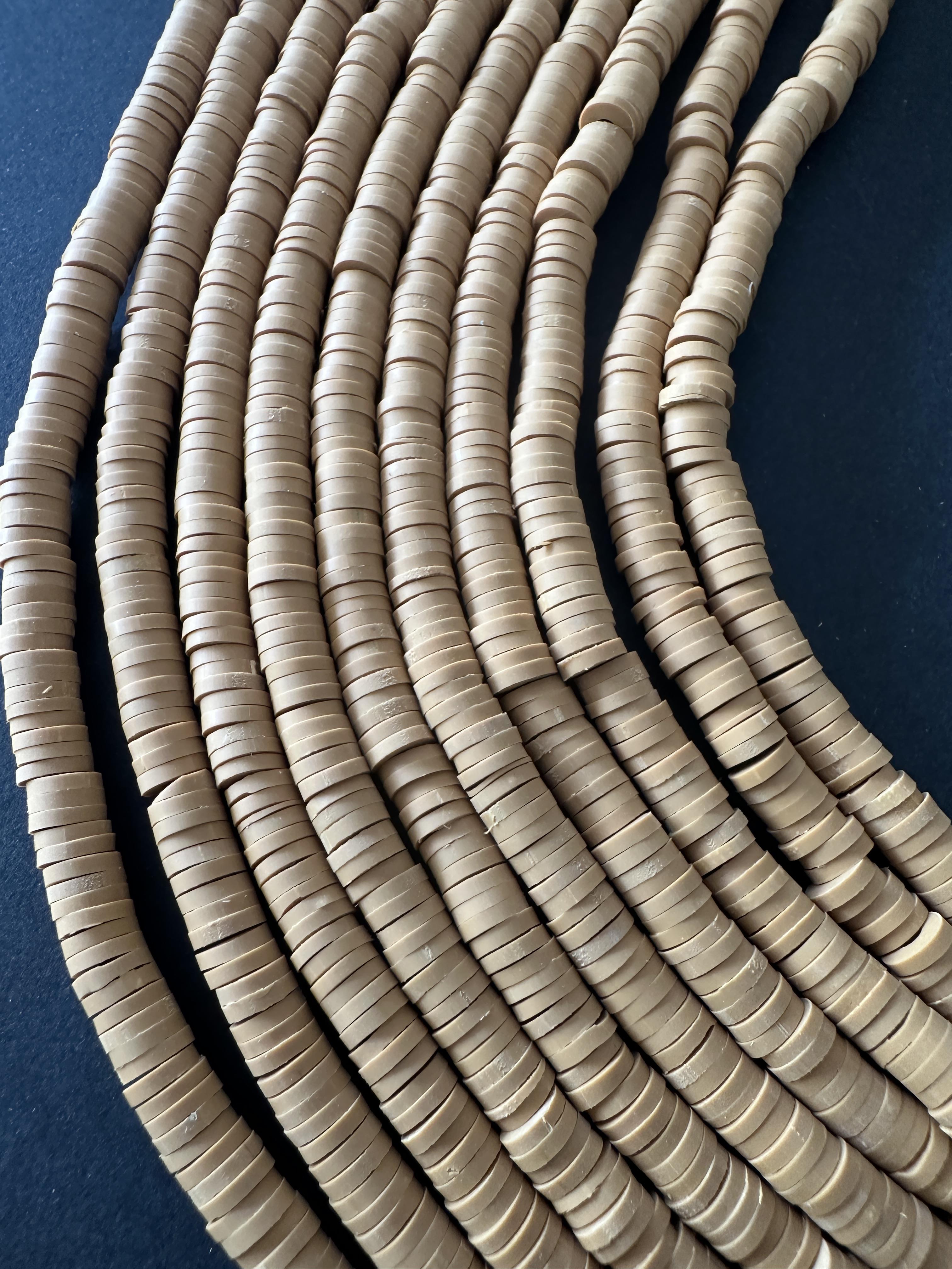 Fimo Boncuk Dizisi,40cm Hamur Boncuk Fimo Dizi 6mm Beyaz Renk Polimer