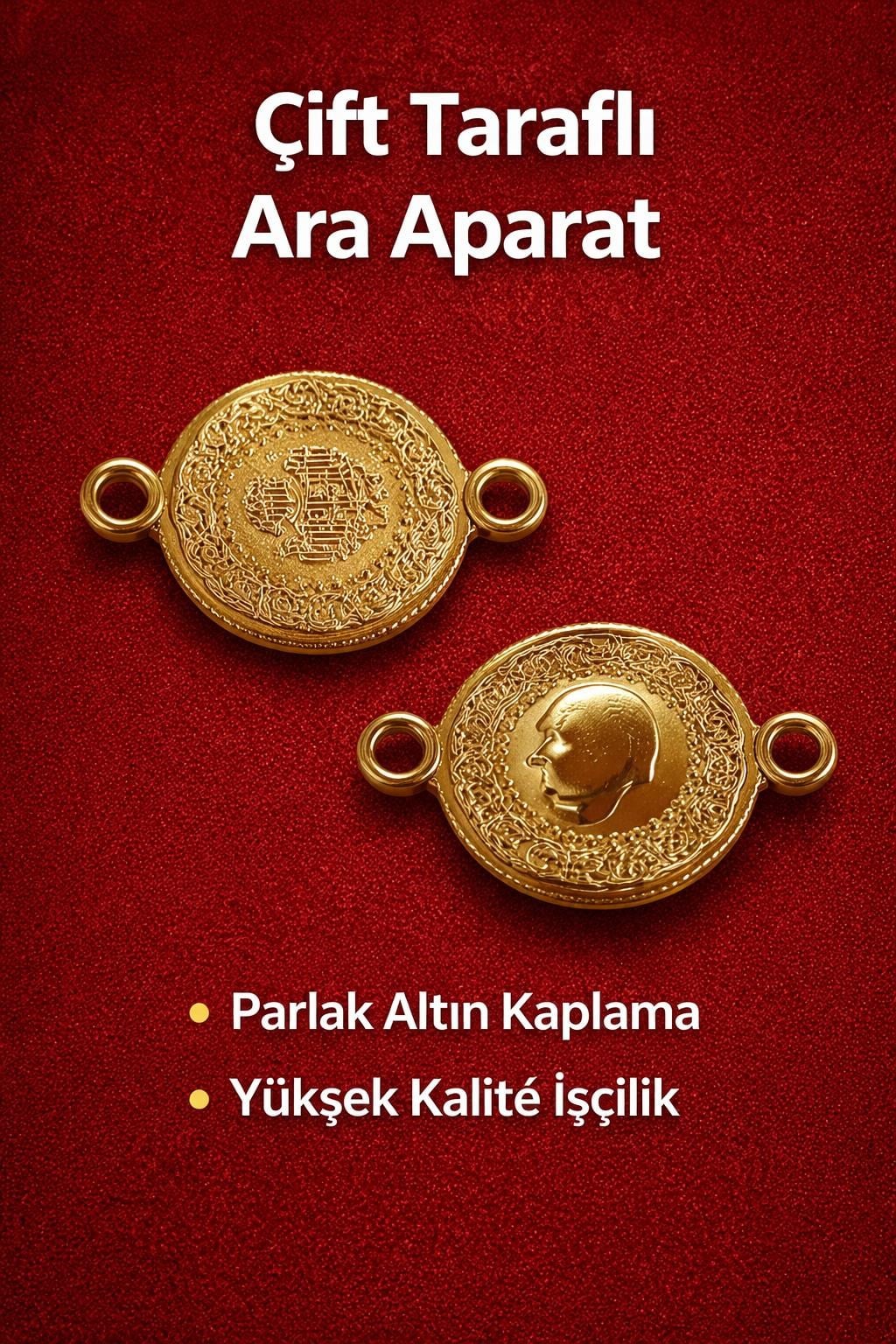 Çeyrek görünümlü  madalyon takı yapım malzemesi