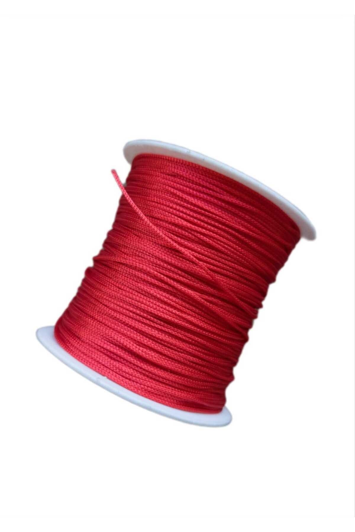 Bayrak Kırmızı Renk 100 Metre Paraşüt Makrome Bileklik Örgü Ipi (1.0 Mm)
