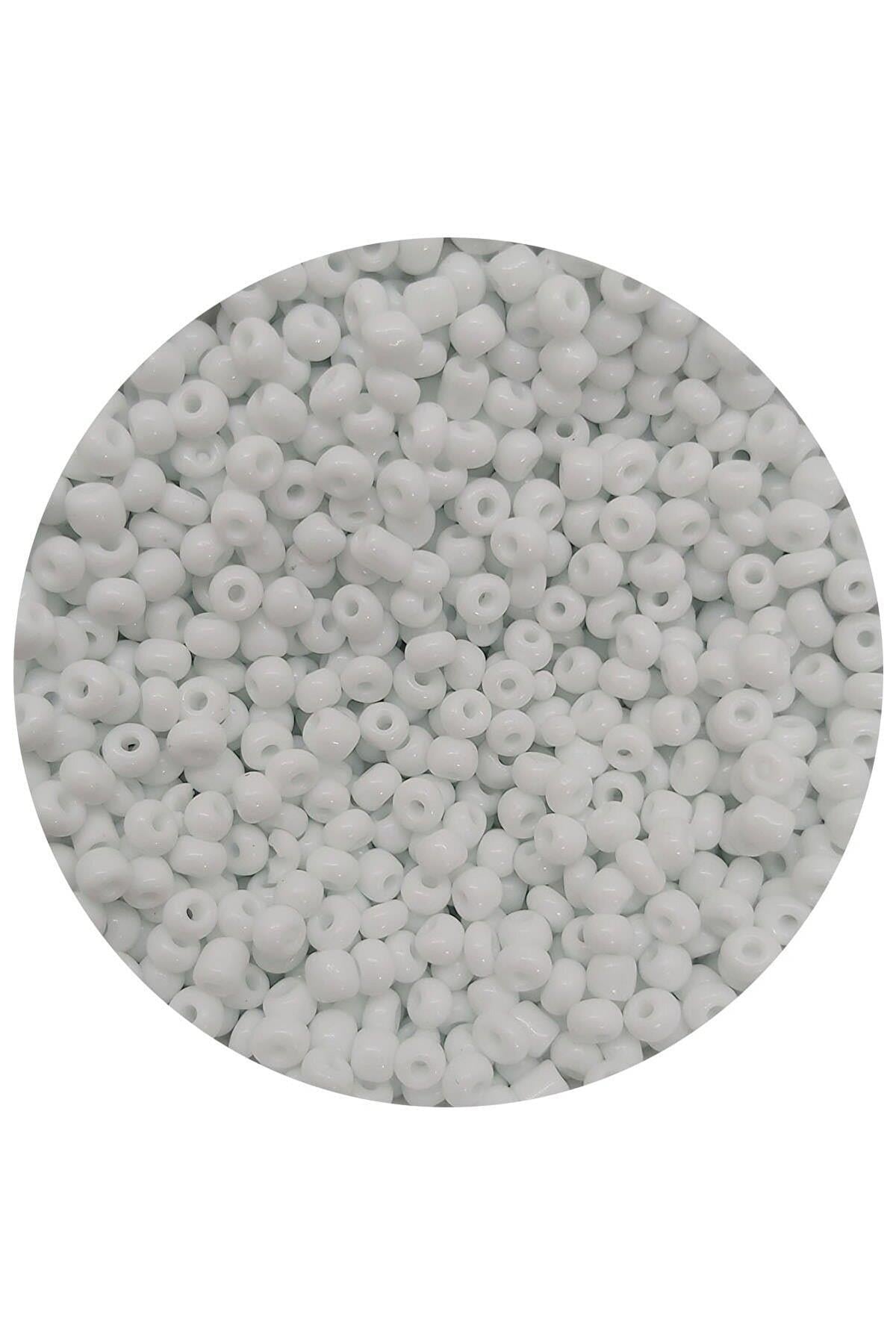 Beyaz Kum Boncuk 100 Gram, Hobi , Takı Yapım Boncuğu