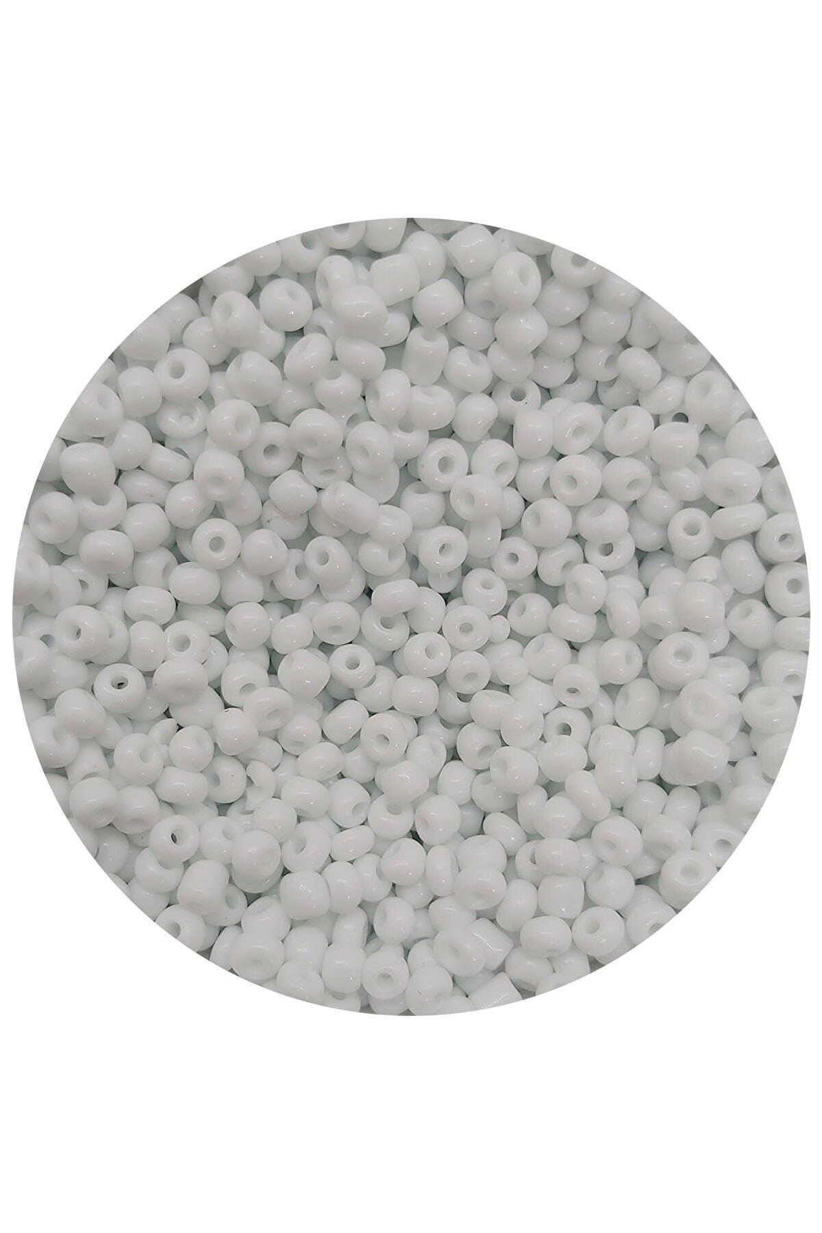 Beyaz Kum Boncuk 500 gram Hobi , Takı Yapım Boncuğu
