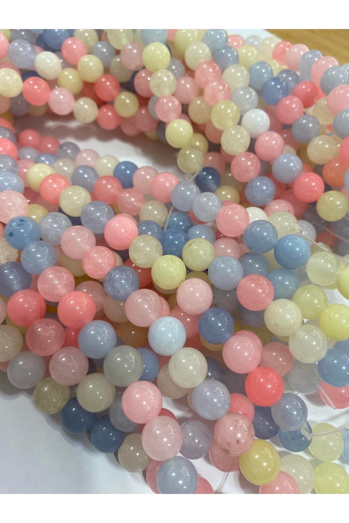 Brezilya Morganit Doğaltaş Dizisi 8 Mm Doğal Taş Takı Yapım