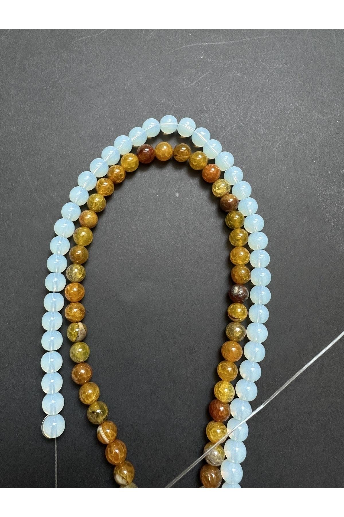 ÇAKRA SETİ DOĞAL TAŞ DİZİSİ 8MM doğaltaş takı yapımı 2 DİZİ